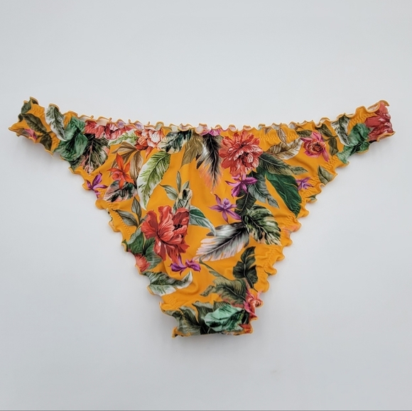 Shade & Shore Yellow Floral Bikini Swim Bottoms Large NWOT - Picture 3 of 4